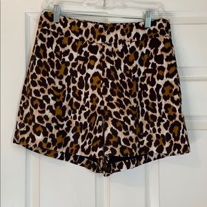 Jcrew linen leopard trousers shorts